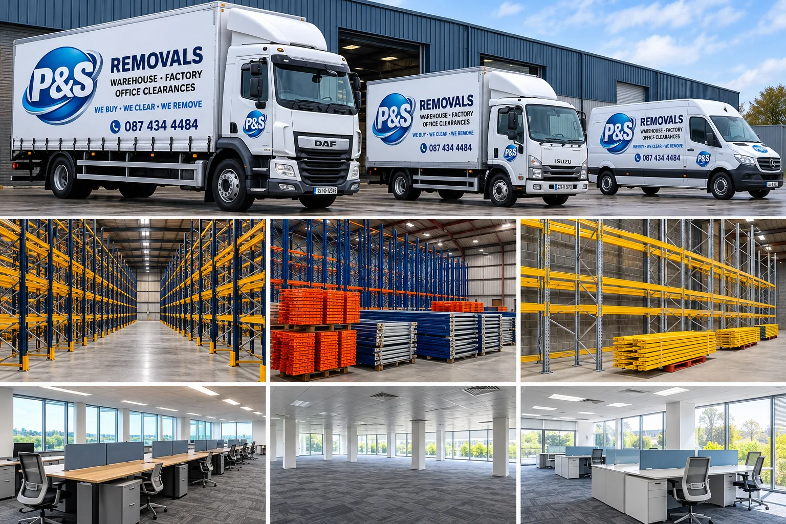 Illustrative P&S Removals branded transport and warehouse clearance services